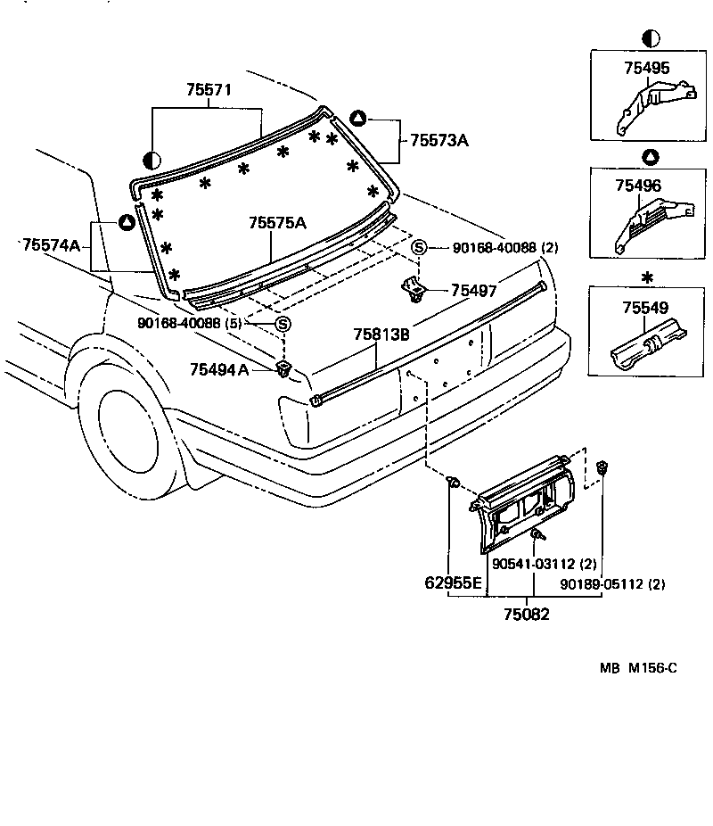 75813-30080 MOULDING, LUGGAGE COMPARTMENT DOOR product image
