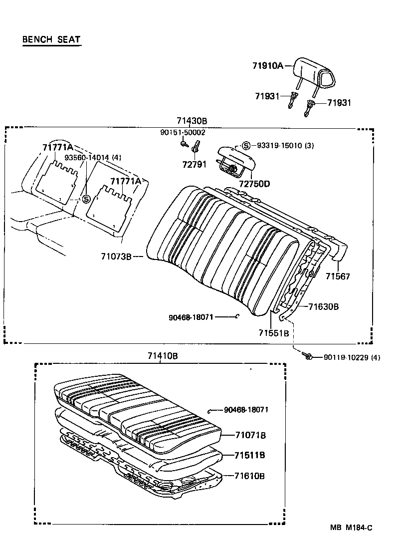 71630-30880 SPRING ASSY, FRONT SEAT BACK, RH(FOR SEPARATE TYPE) product image