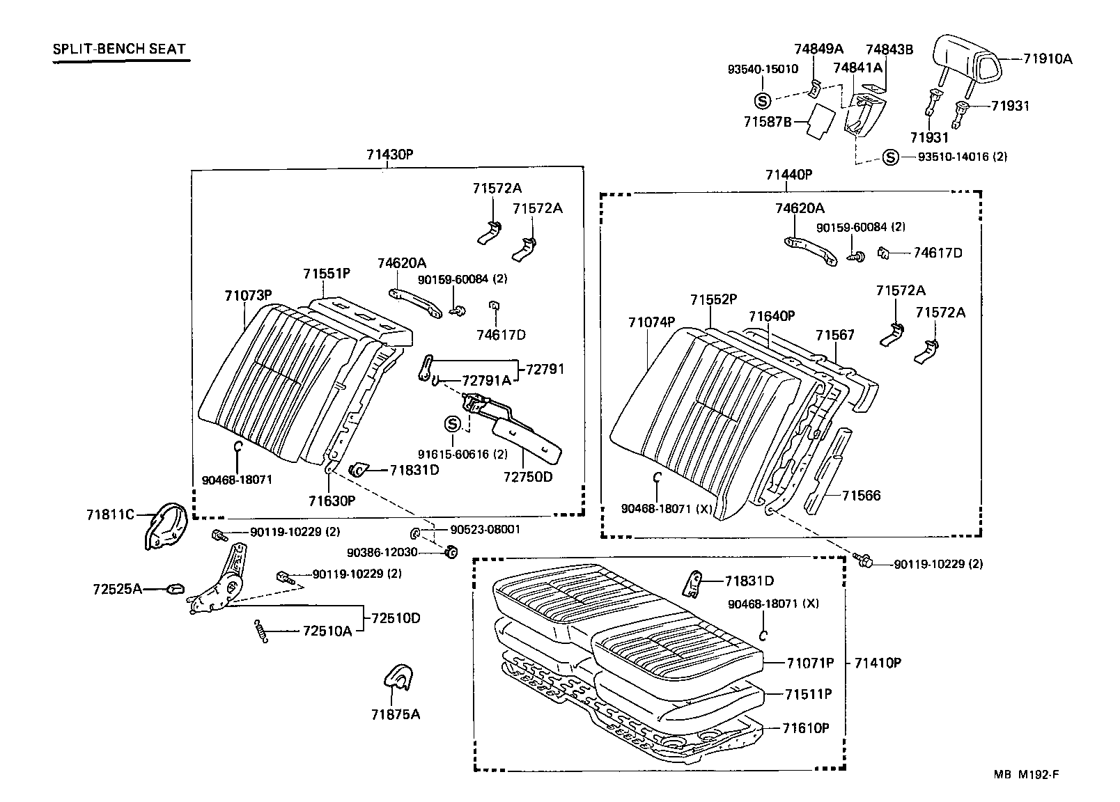 71630-30770 SPRING ASSY, FRONT SEAT BACK, RH(FOR SEPARATE TYPE) product image