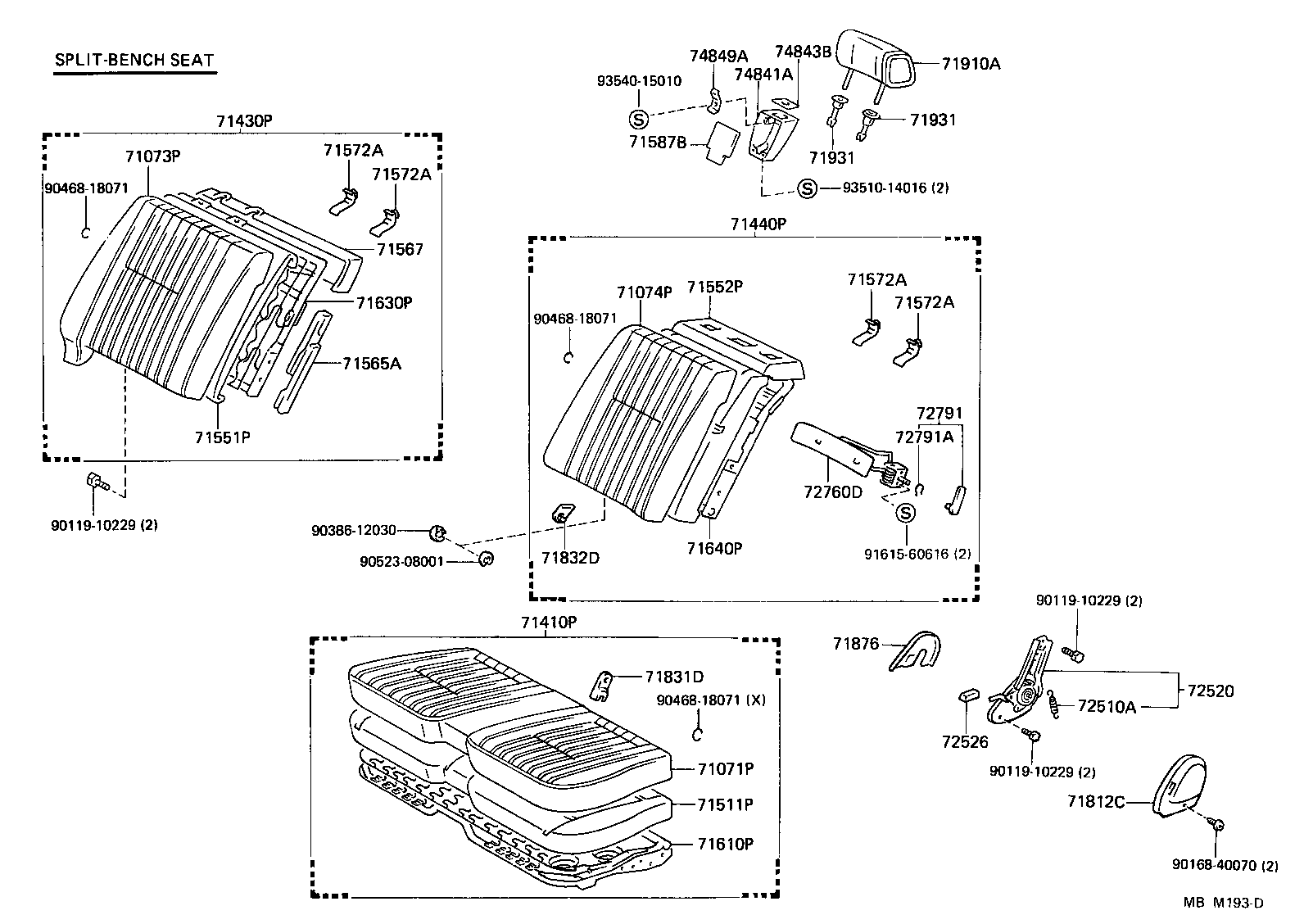 71630-30770 SPRING ASSY, FRONT SEAT BACK, RH(FOR SEPARATE TYPE) product image