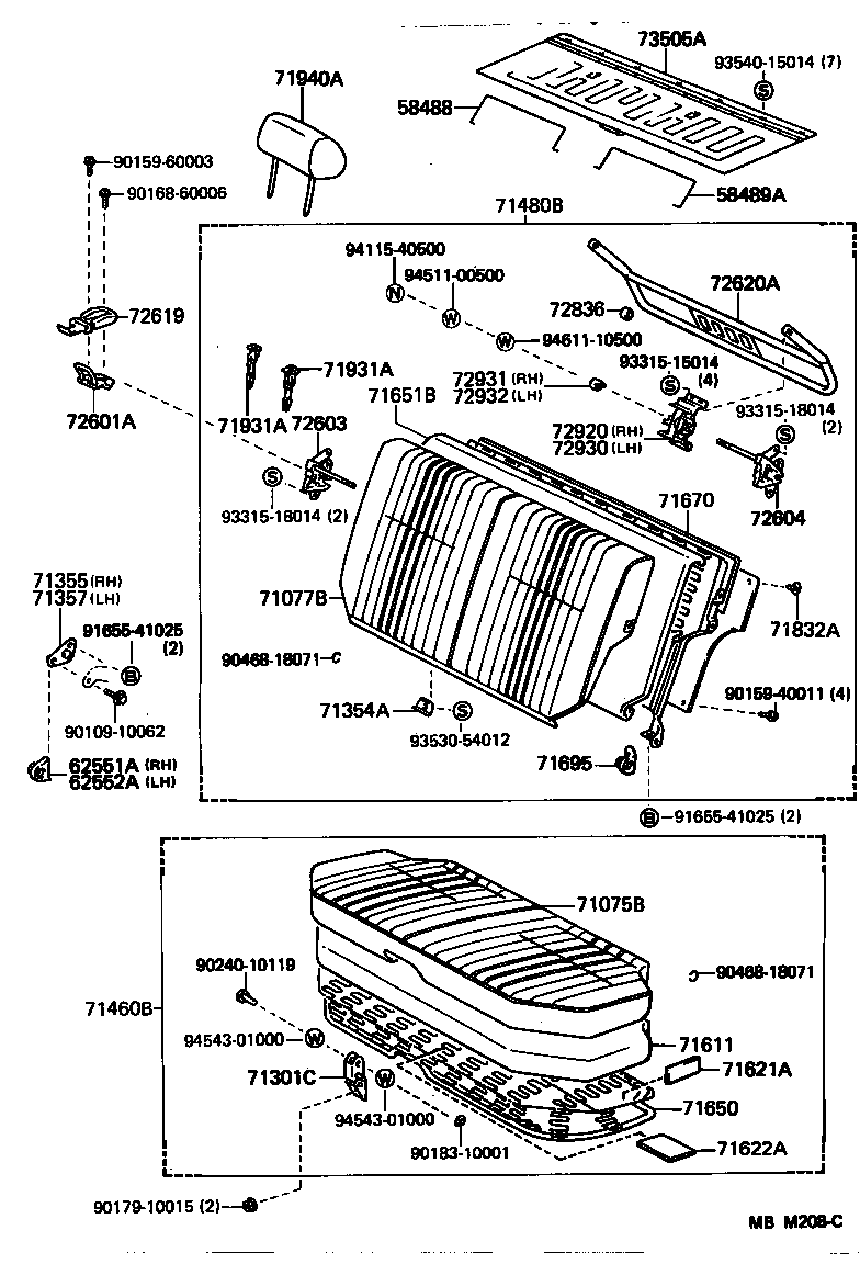 71015-30260 SPRING ASSY, REAR SEAT CUSHION product image
