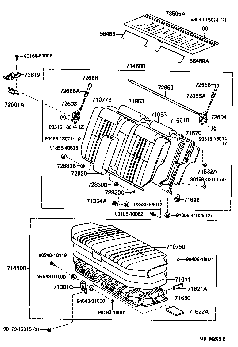 71015-30260 SPRING ASSY, REAR SEAT CUSHION product image