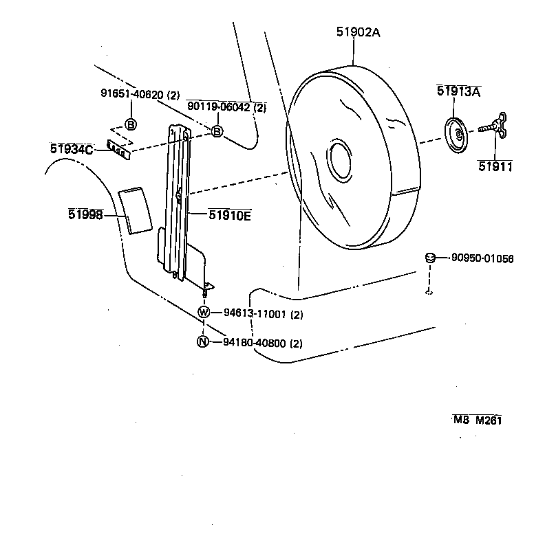 51903-26290 CARRIER ASSY, SPARE WHEEL product image