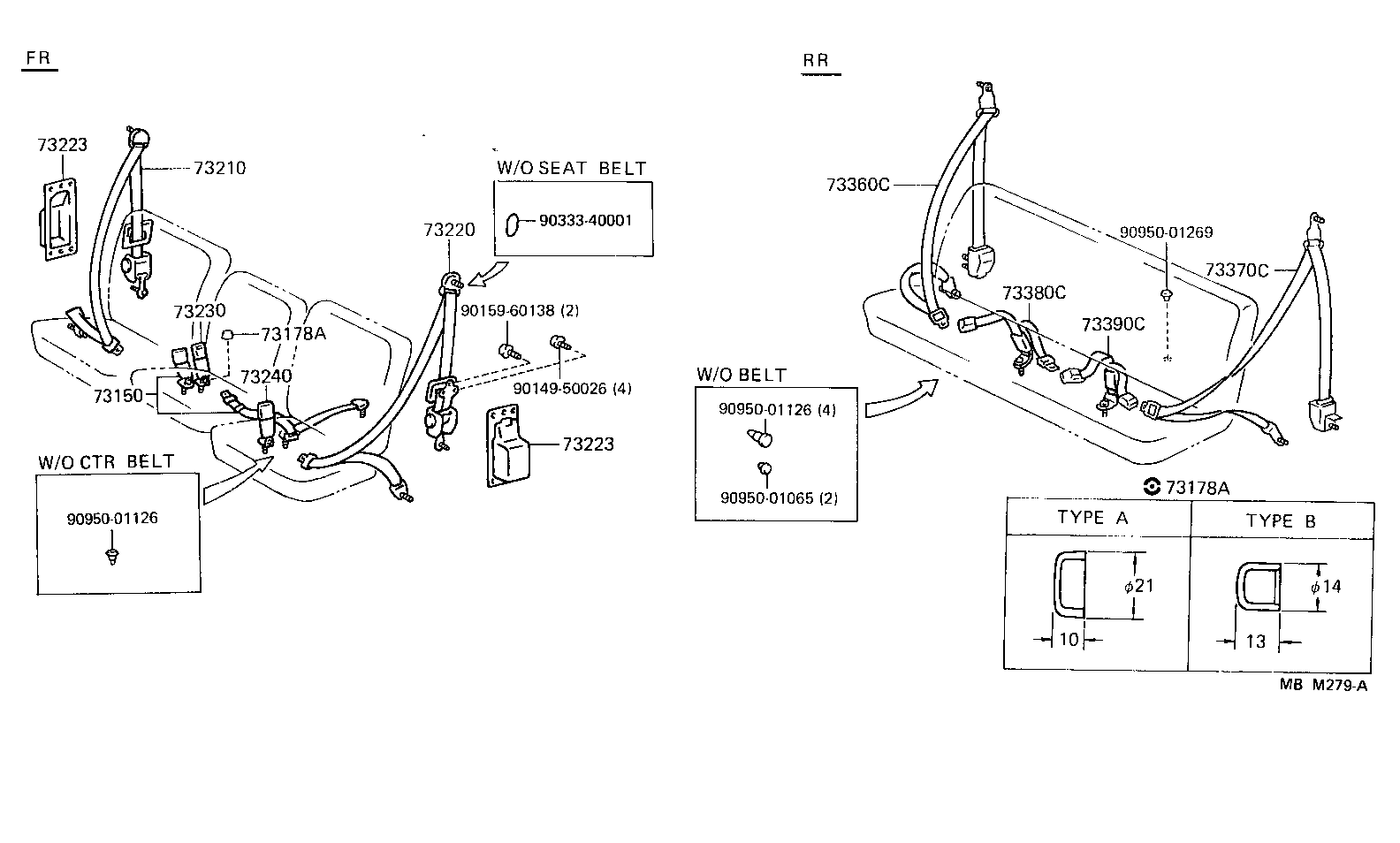 73230-95J10 BELT ASSY, FRONT SEAT INNER, RH product image