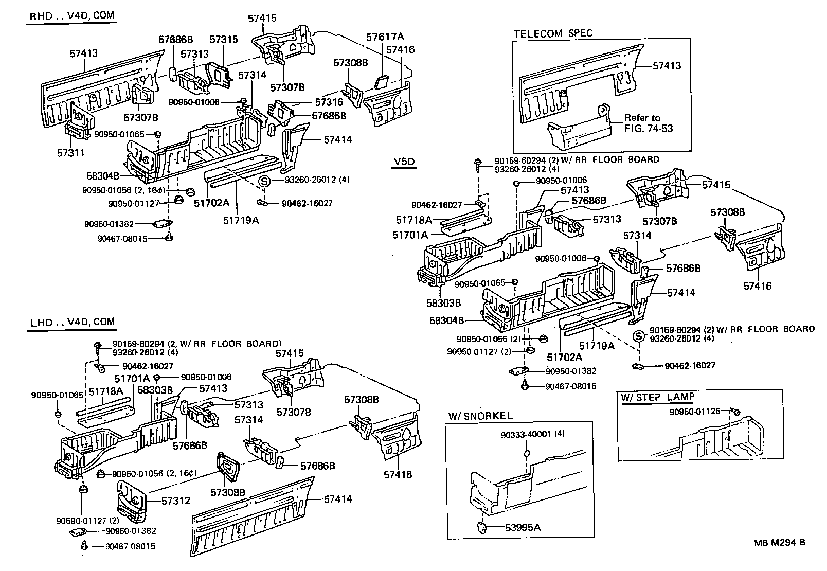 57406-95J36 RAIL, FLOOR SIDE, CENTER LH product image