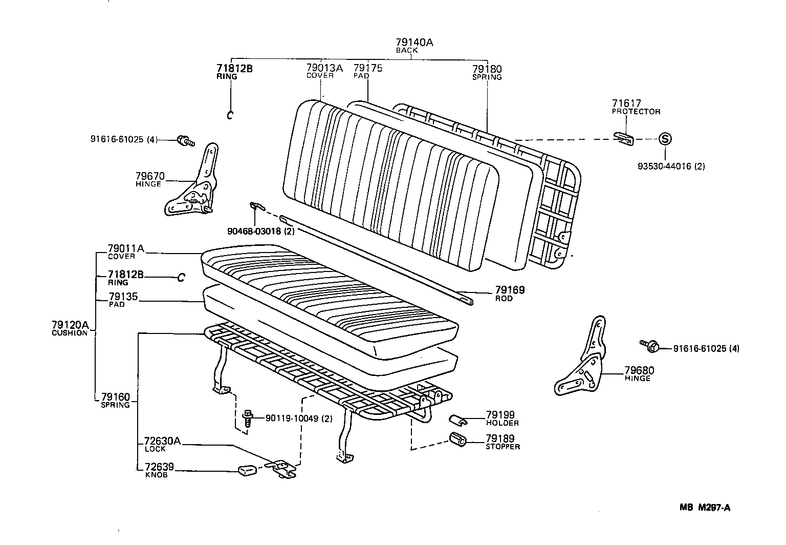 79360-95J12 SPRING ASSY, NO.1 SEAT CUSHION product image