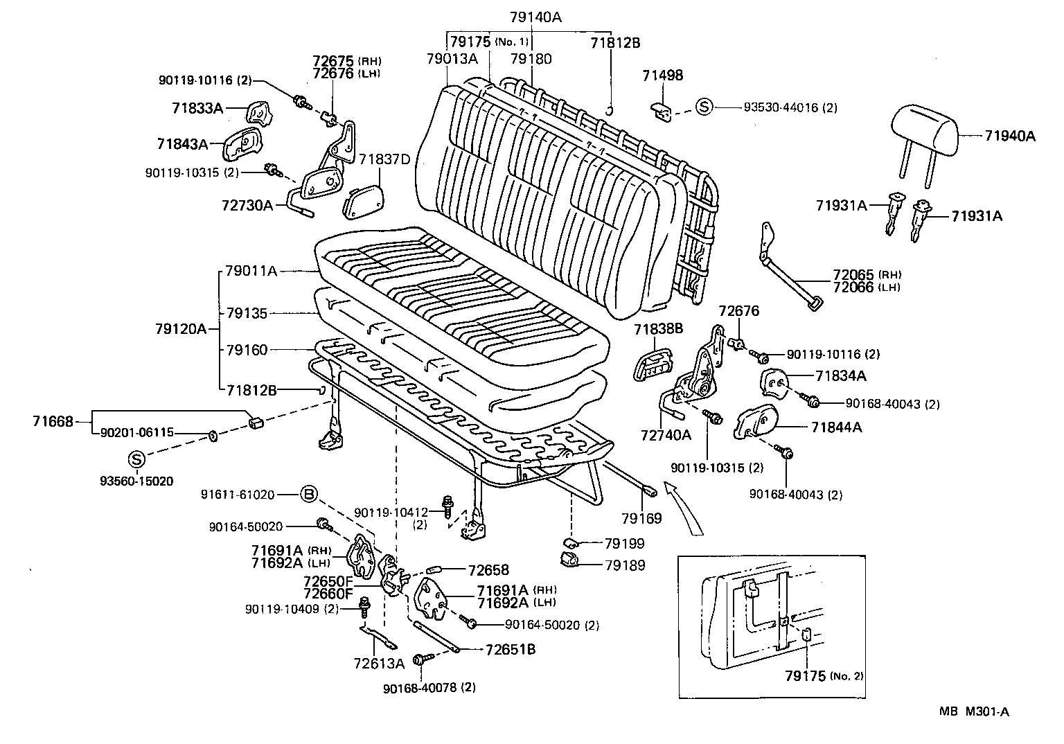 79360-95J12 SPRING ASSY, NO.1 SEAT CUSHION product image