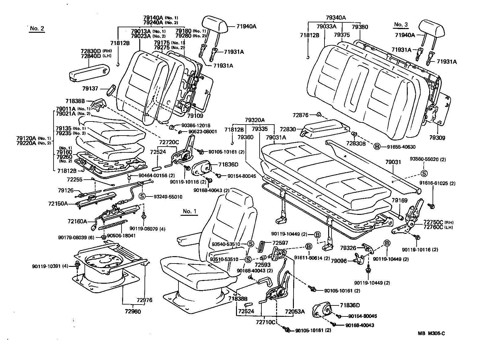 79360-95J12 SPRING ASSY, NO.1 SEAT CUSHION product image