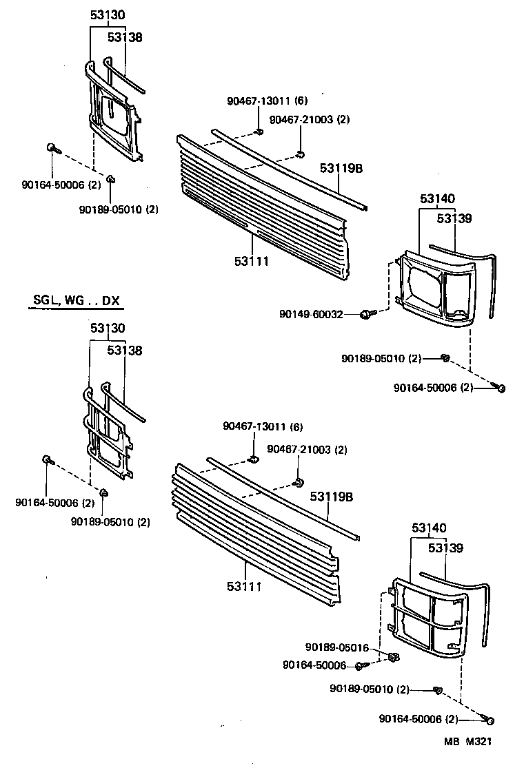 53111-95J15 GRILLE, RADIATOR product image