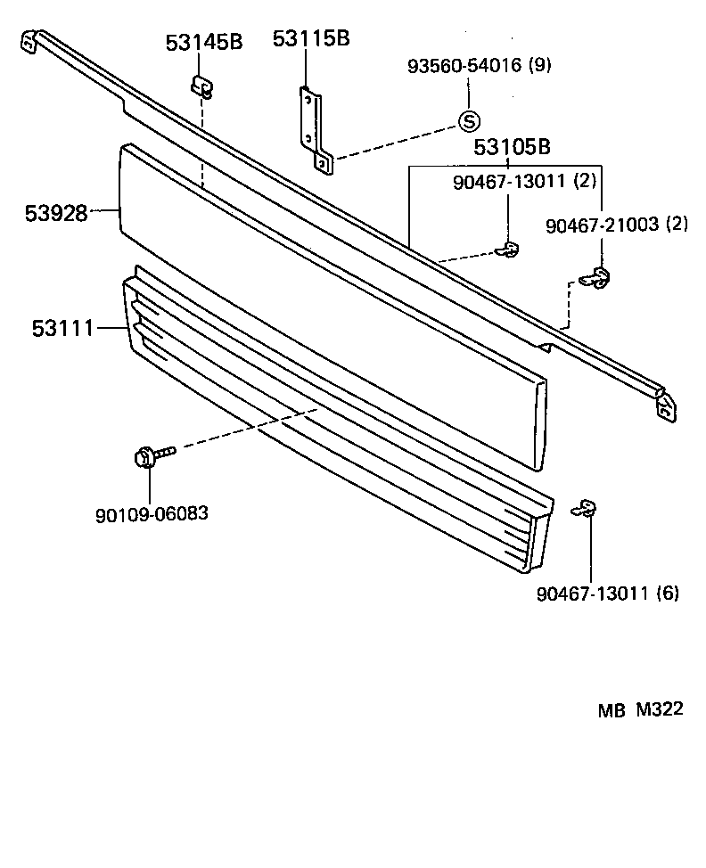 53111-95J14 GRILLE, RADIATOR product image