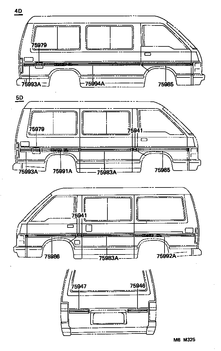 75994-95J47 STRIPE, QUARTER, REAR RH product image