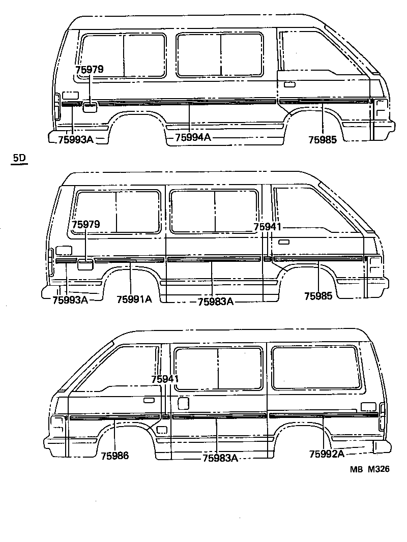 75994-95J47 STRIPE, QUARTER, REAR RH product image