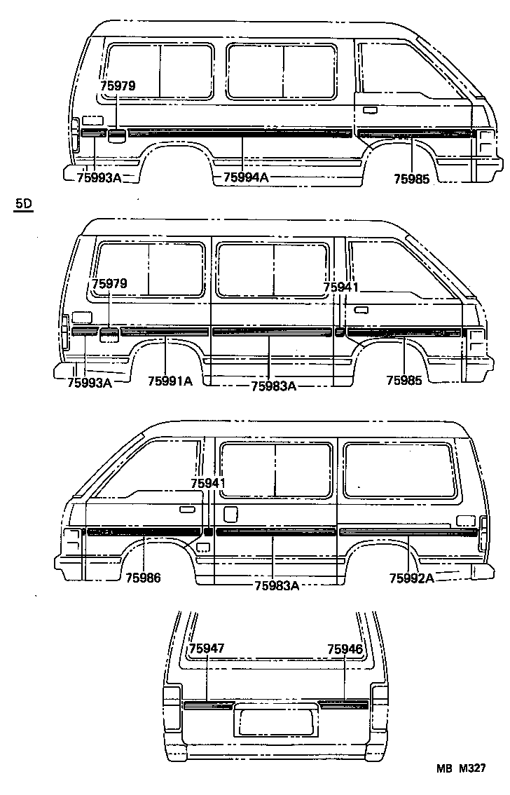 75994-95J47 STRIPE, QUARTER, REAR RH product image
