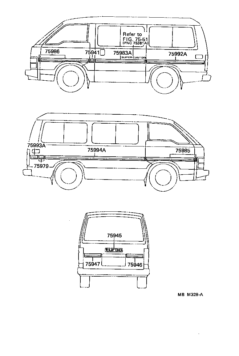 75994-95J47 STRIPE, QUARTER, REAR RH product image