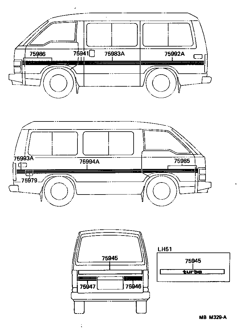 75994-95J47 STRIPE, QUARTER, REAR RH product image