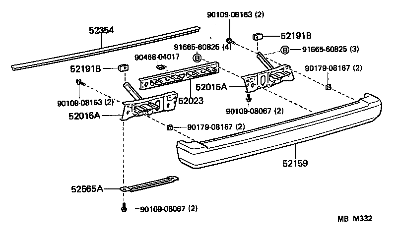 52015-95J01 ARM SUB-ASSY, REAR BUMPER, RH product image