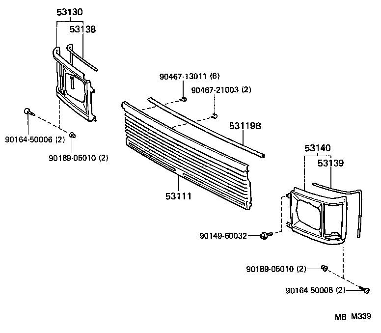 53111-95J14 GRILLE, RADIATOR product image
