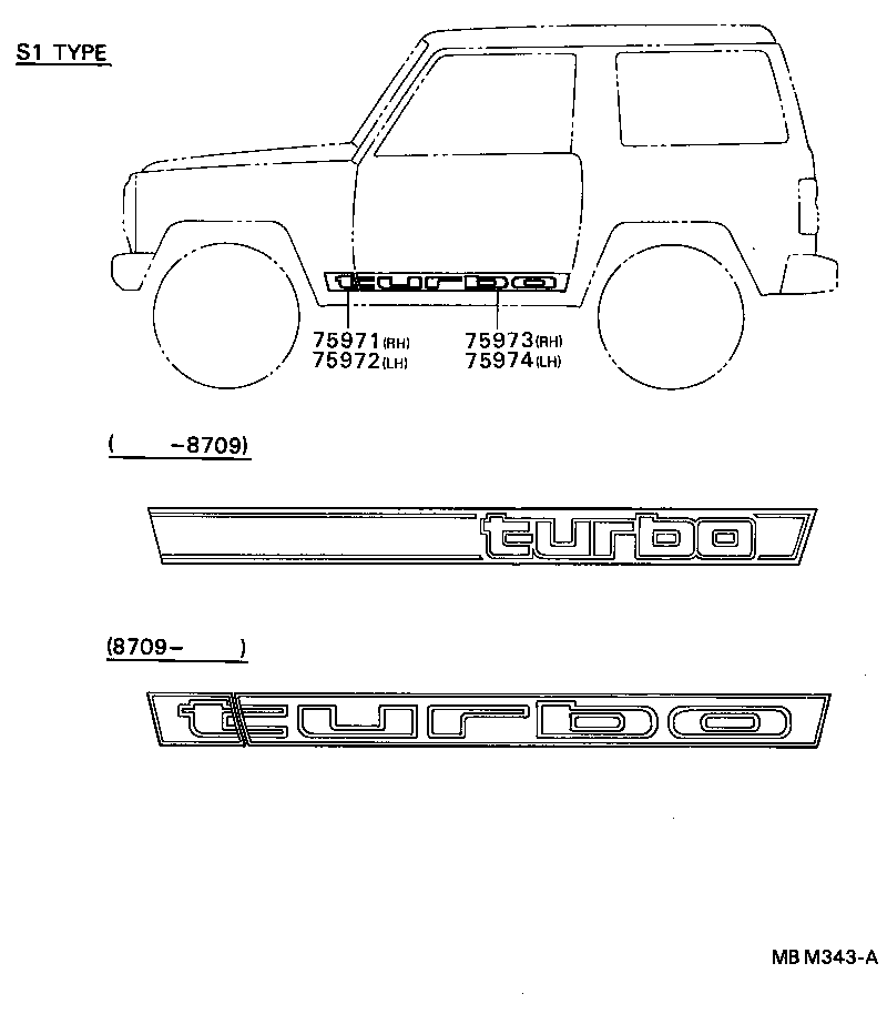75974-87613 STRIPE, SIDE, LH NO.1 product image