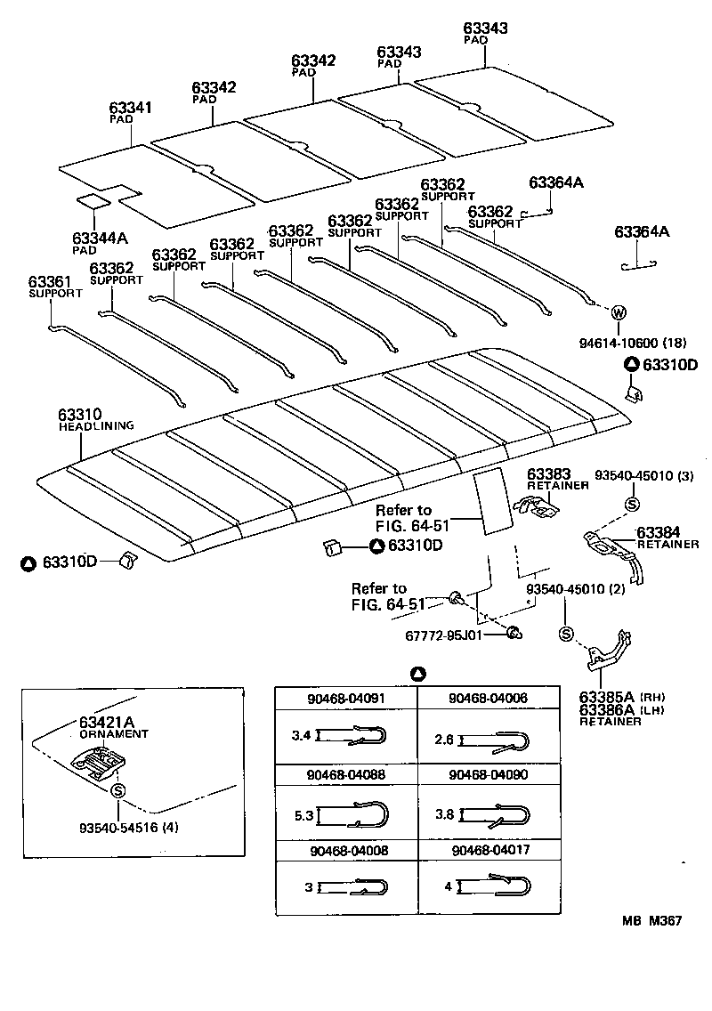63343-95J01 PAD, ROOF SILENCER, NO.3 product image