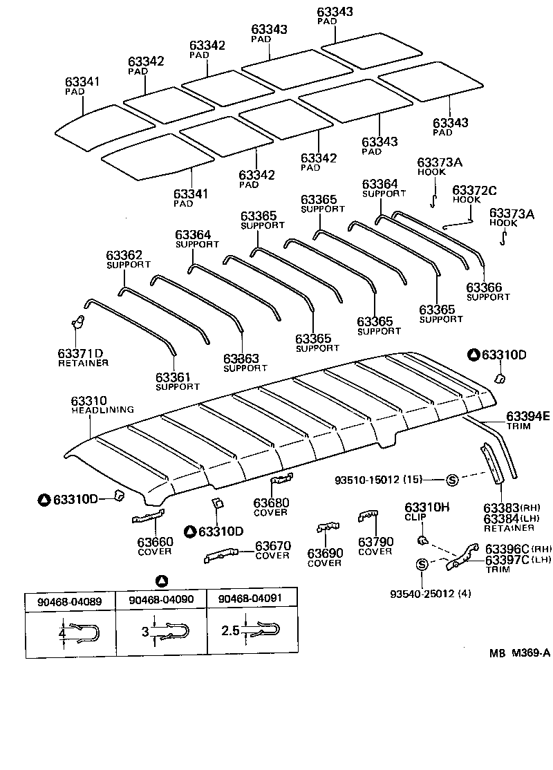 63343-95J01 PAD, ROOF SILENCER, NO.3 product image