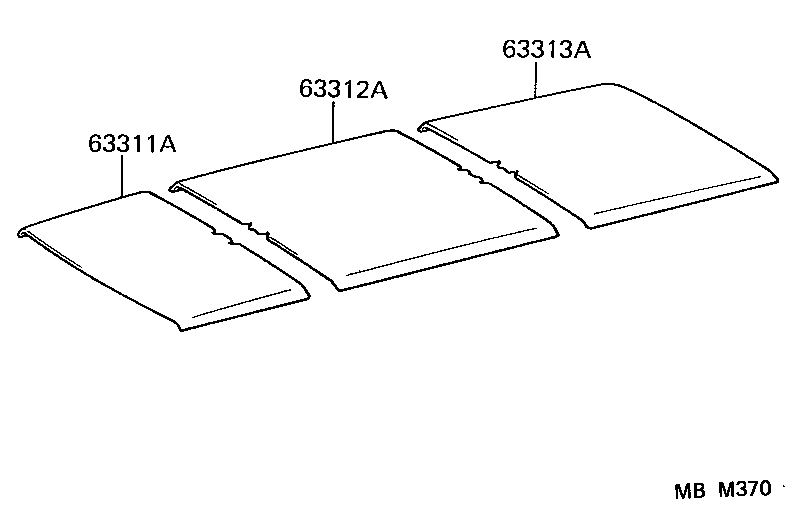 63361-95J02 SUPPORT, ROOF HEADLINING, NO.1 product image