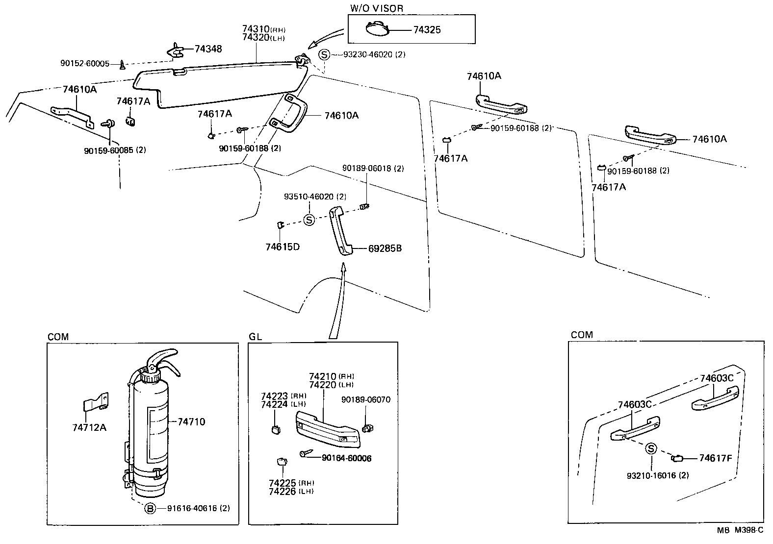 74348-12010-B0 HOLDER, VISOR product image