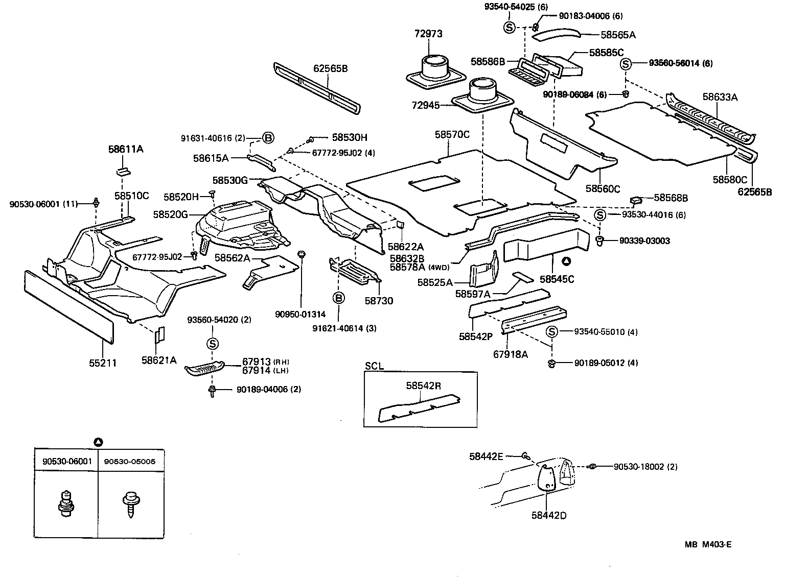 58578-95J02 PLATE, REAR FLOOR MAT SUPPORT SIDE, LH product image