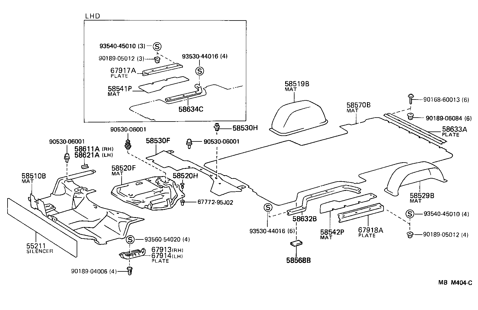 58570-95N32 MAT ASSY, REAR FLOOR product image