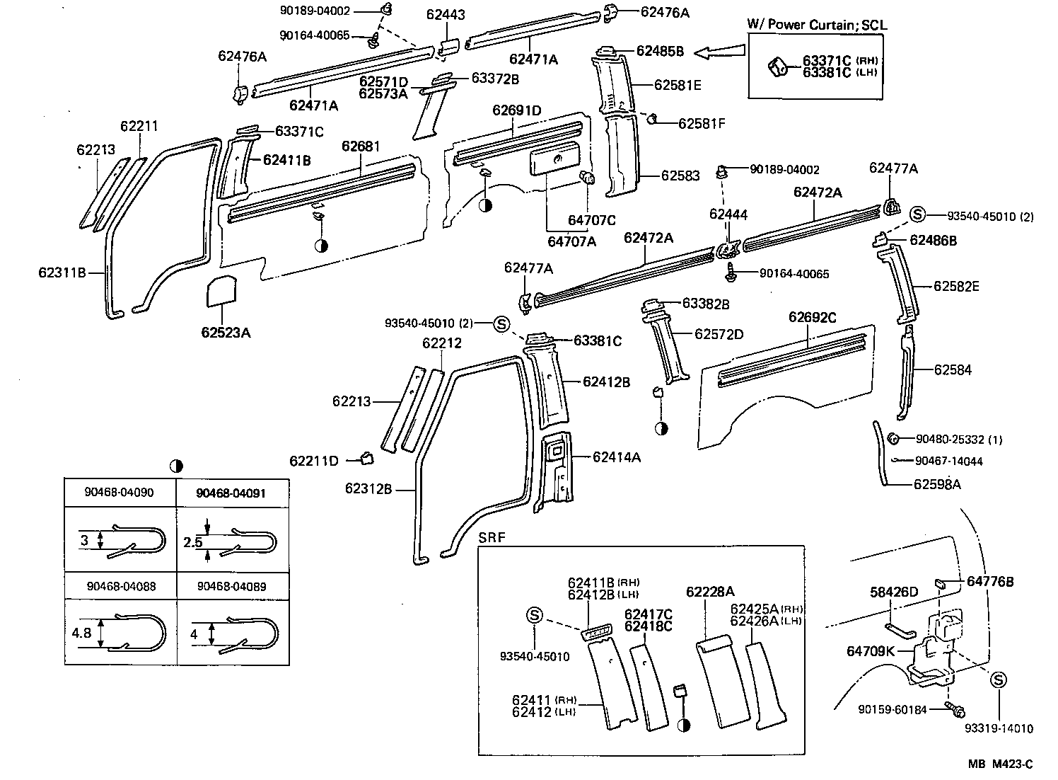 62571-95J04-05 GARNISH, QUARTER LOCK PILLAR, RH product image