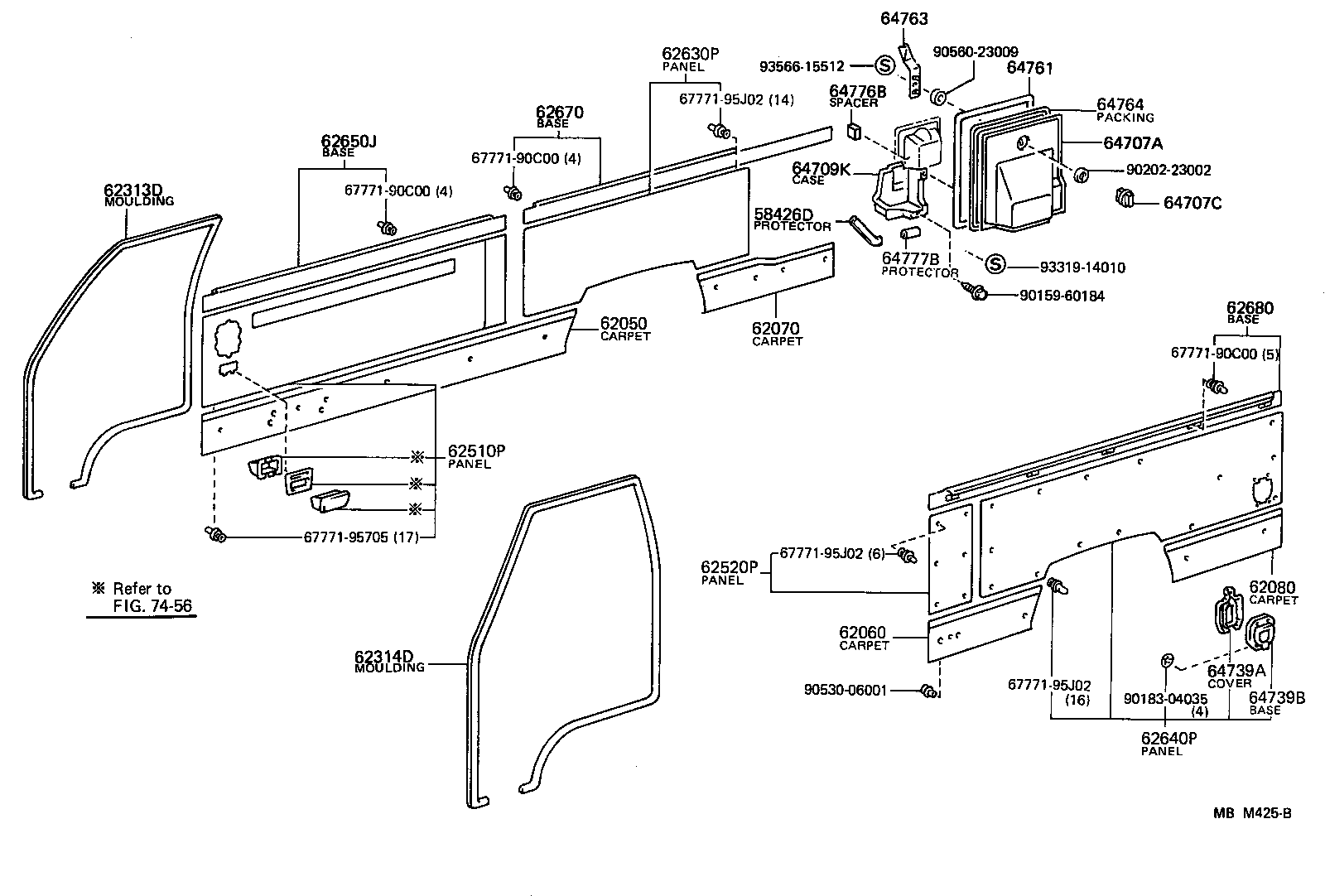 62571-95J04-05 GARNISH, QUARTER LOCK PILLAR, RH product image