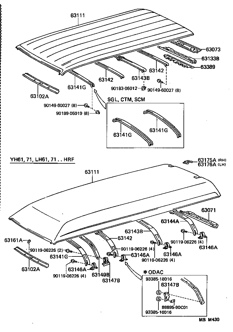 63103-95J07 REINFORCEMENT, ROOF PANEL, NO.1 product image