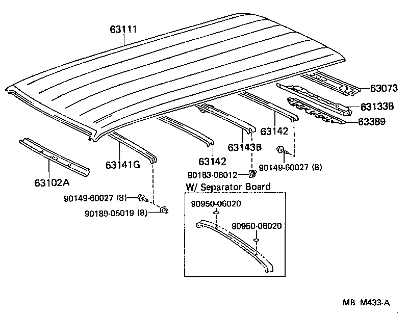 63102-95J05 PANEL SUB-ASSY, WINDSHIELD HEADER product image