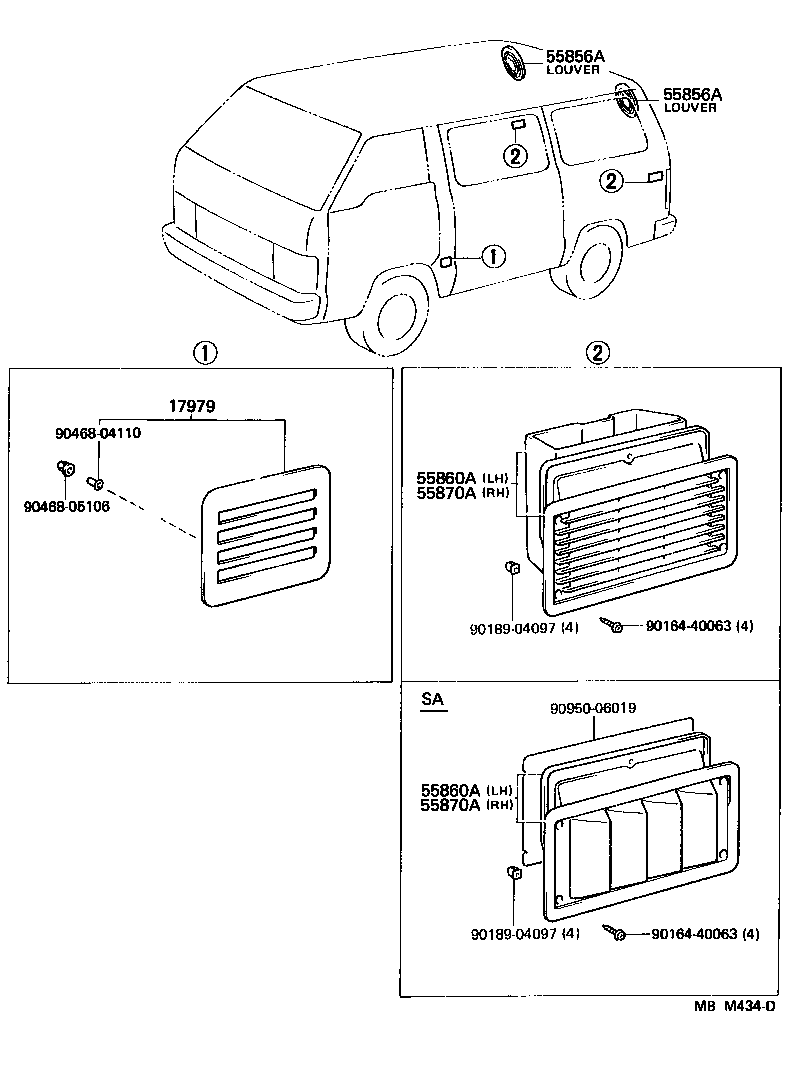 55856-95J00-03 LOUVER, REAR VENTILATOR product image