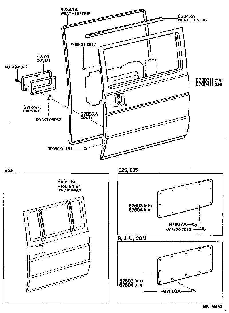 67003-95J20 DOOR SUB-ASSY, SLIDE, RH product image