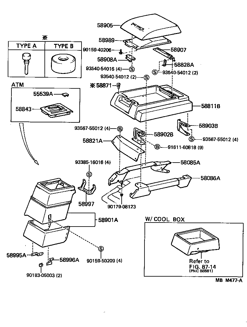 58905-95J02-06 DOOR SUB-ASSY, CONSOLE COMPARTMENT product image