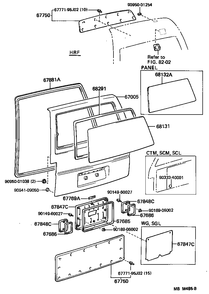 67005-95N03 PANEL SUB-ASSY, BACK DOOR product image