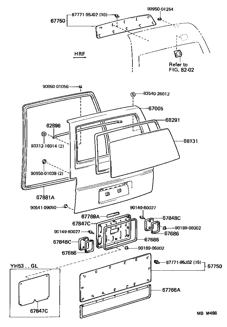 67005-95N12 PANEL SUB-ASSY, BACK DOOR product image