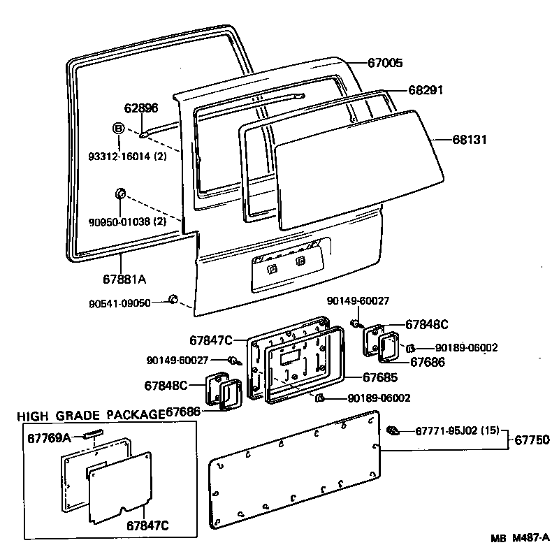 67005-95N35 PANEL SUB-ASSY, BACK DOOR product image
