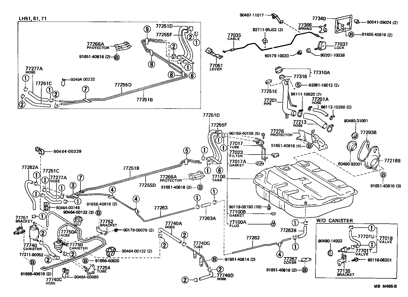 77050-95J00 LEVER SUB-ASSY, FUEL LID OPEN product image
