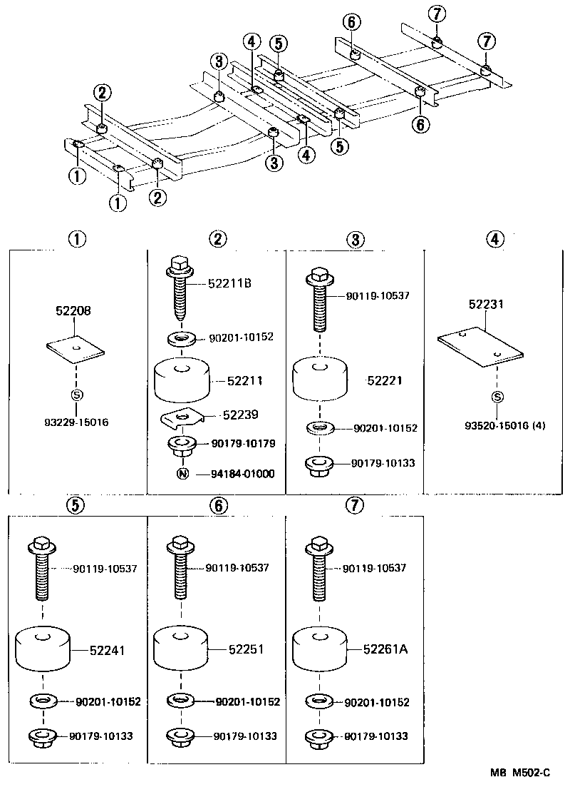 52119-90D01 CUSHION, BODY MOUNT, NO.2 UPPER product image