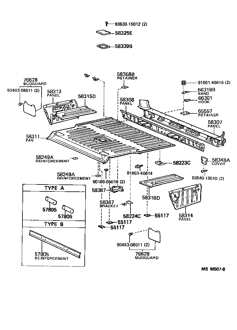 58311-90A23 PAN, REAR FLOOR product image