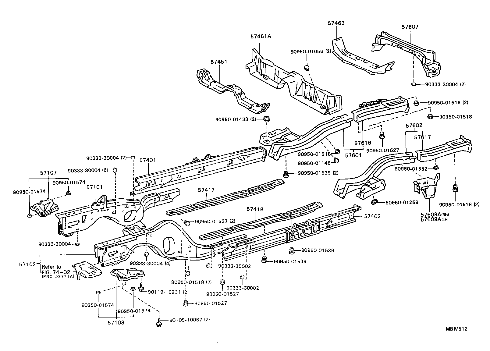 57101-32050 MEMBER SUB-ASSY, FRONT SIDE, RH product image