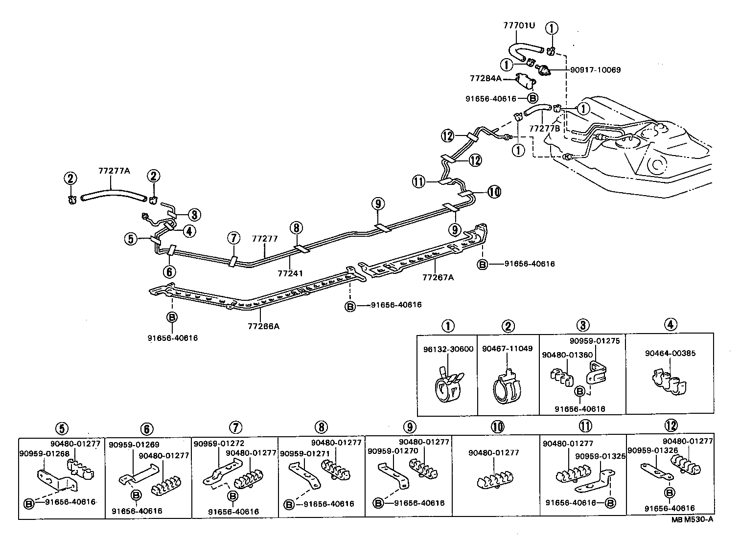 77035-32060 CABLE SUB-ASSY, FUEL LID LOCK CONTROL product image