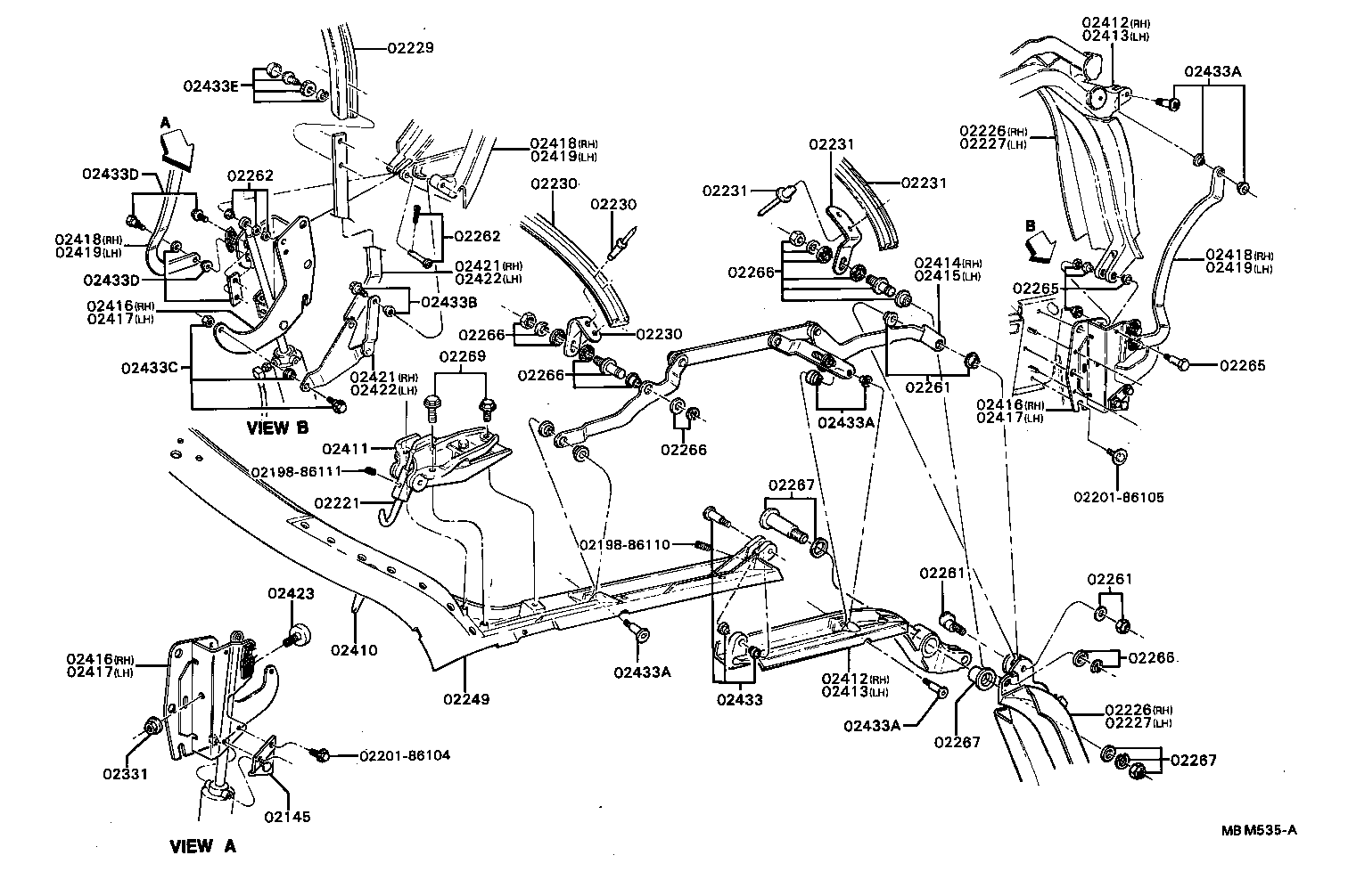 02170-86102 WEATHERSTRIP ASSY, REAR RAIL product image