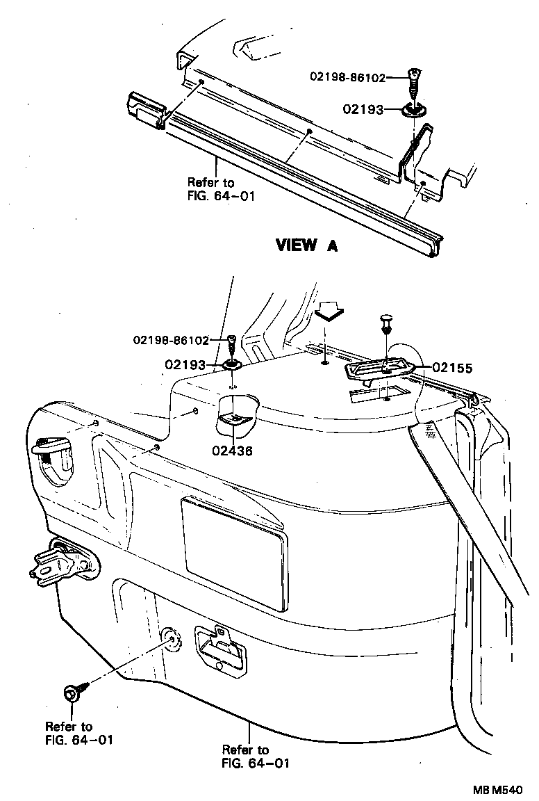 02170-86102 WEATHERSTRIP ASSY, REAR RAIL product image
