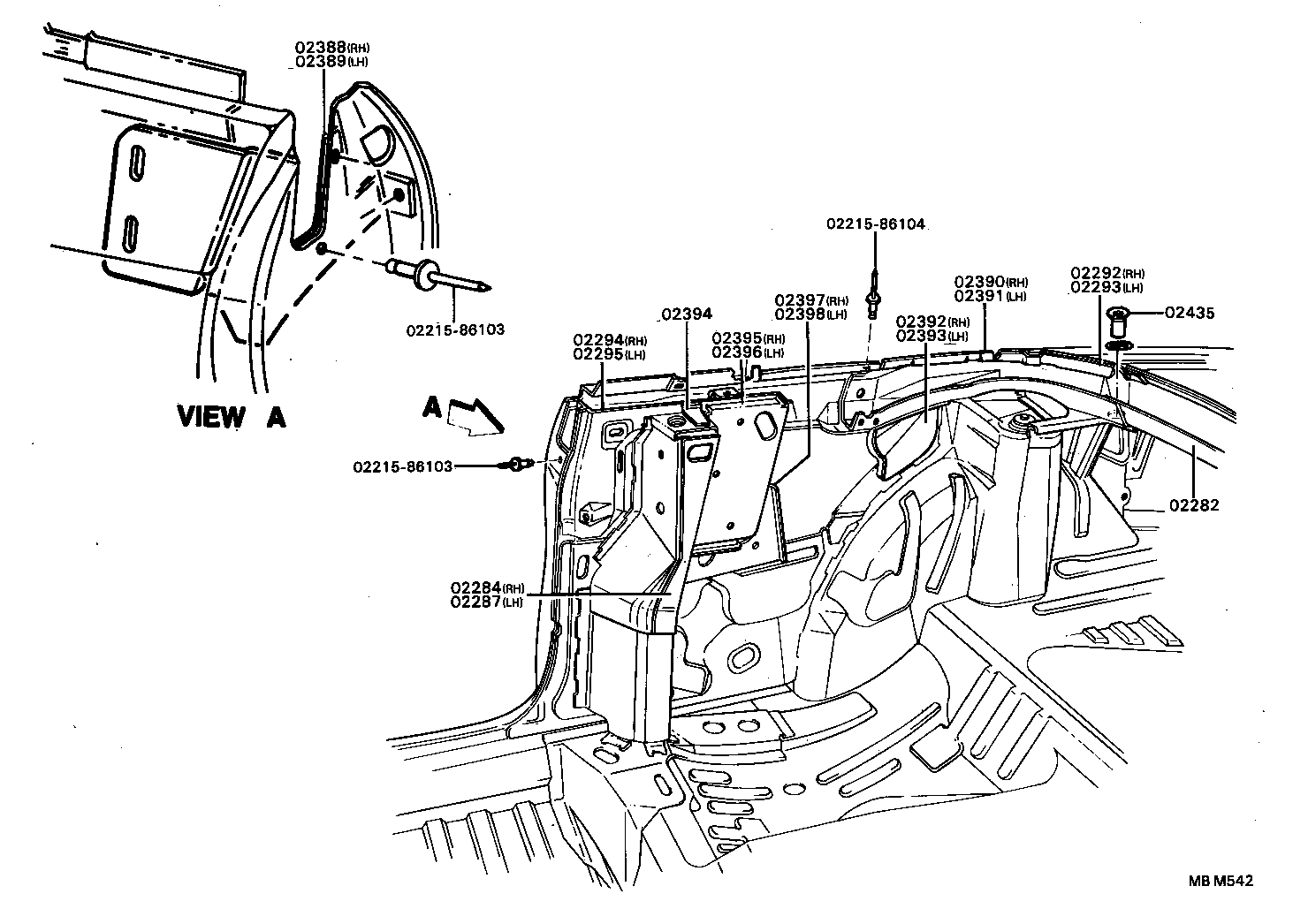 02170-86102 WEATHERSTRIP ASSY, REAR RAIL product image