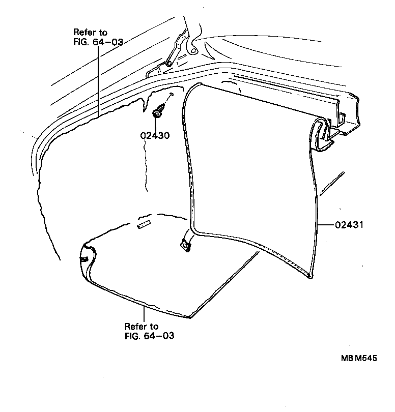 02170-86102 WEATHERSTRIP ASSY, REAR RAIL product image