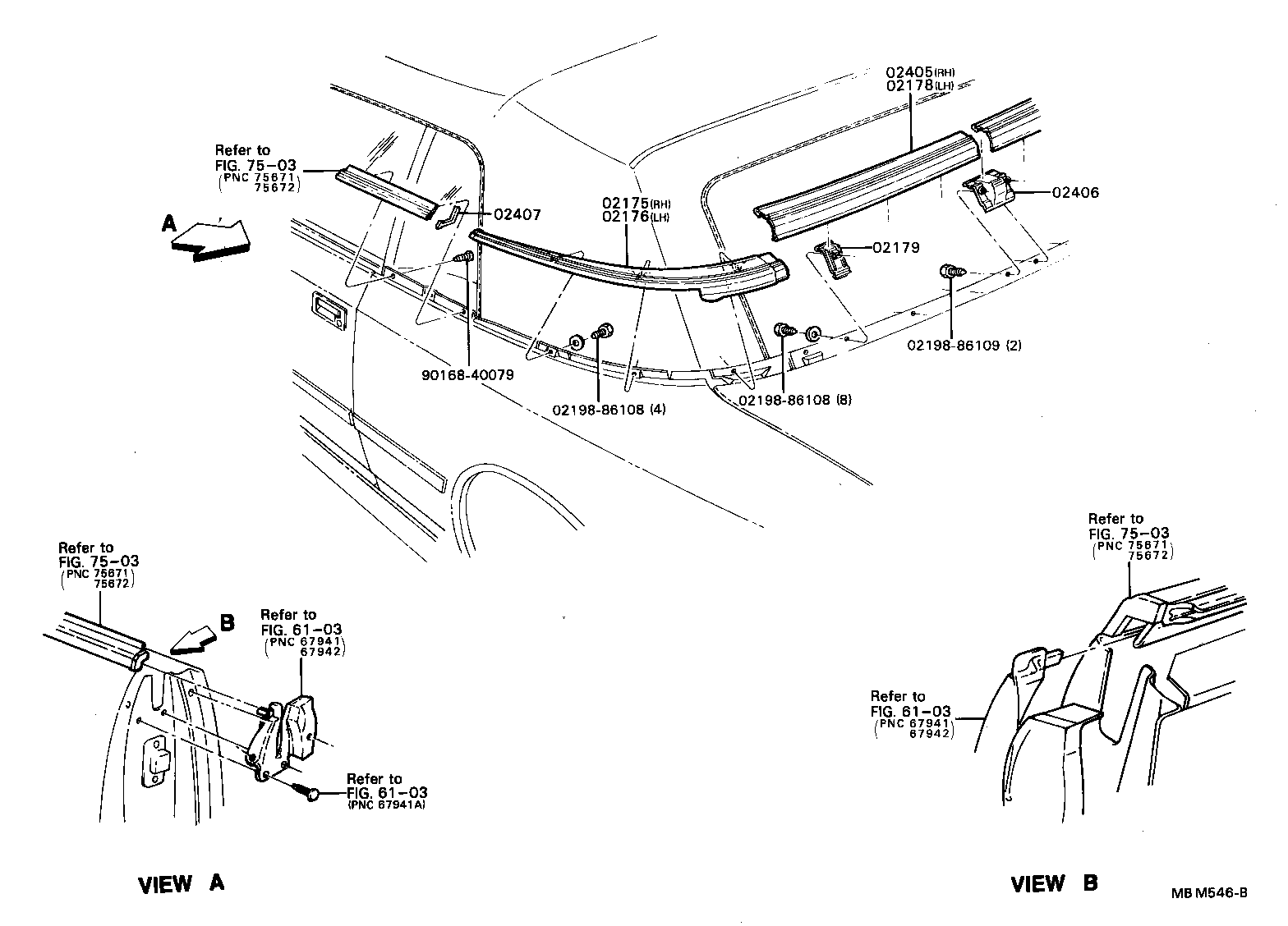 02170-86102 WEATHERSTRIP ASSY, REAR RAIL product image