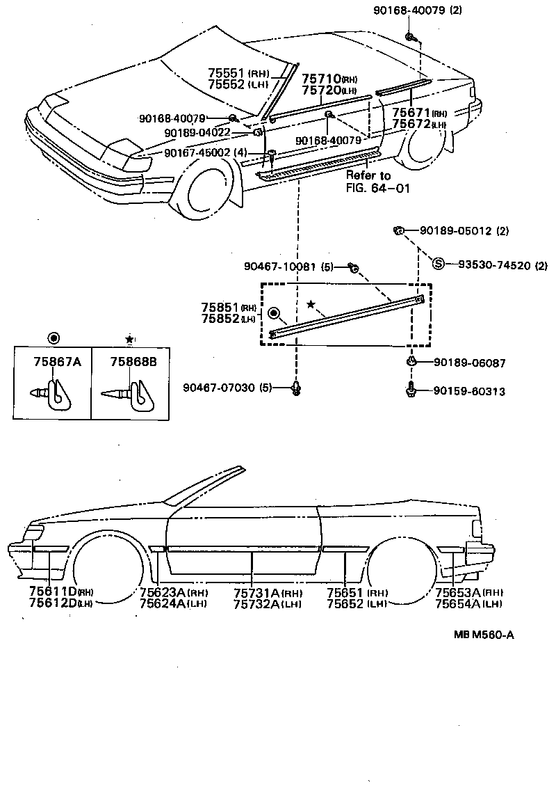 75654-20170 MOULDING, QUARTER, OUTSIDE REAR LH product image