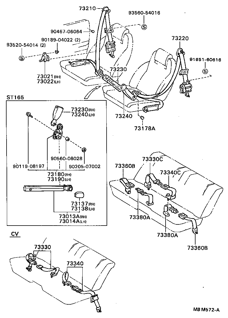 73240-20140-01 BELT ASSY, FRONT SEAT INNER, LH product image